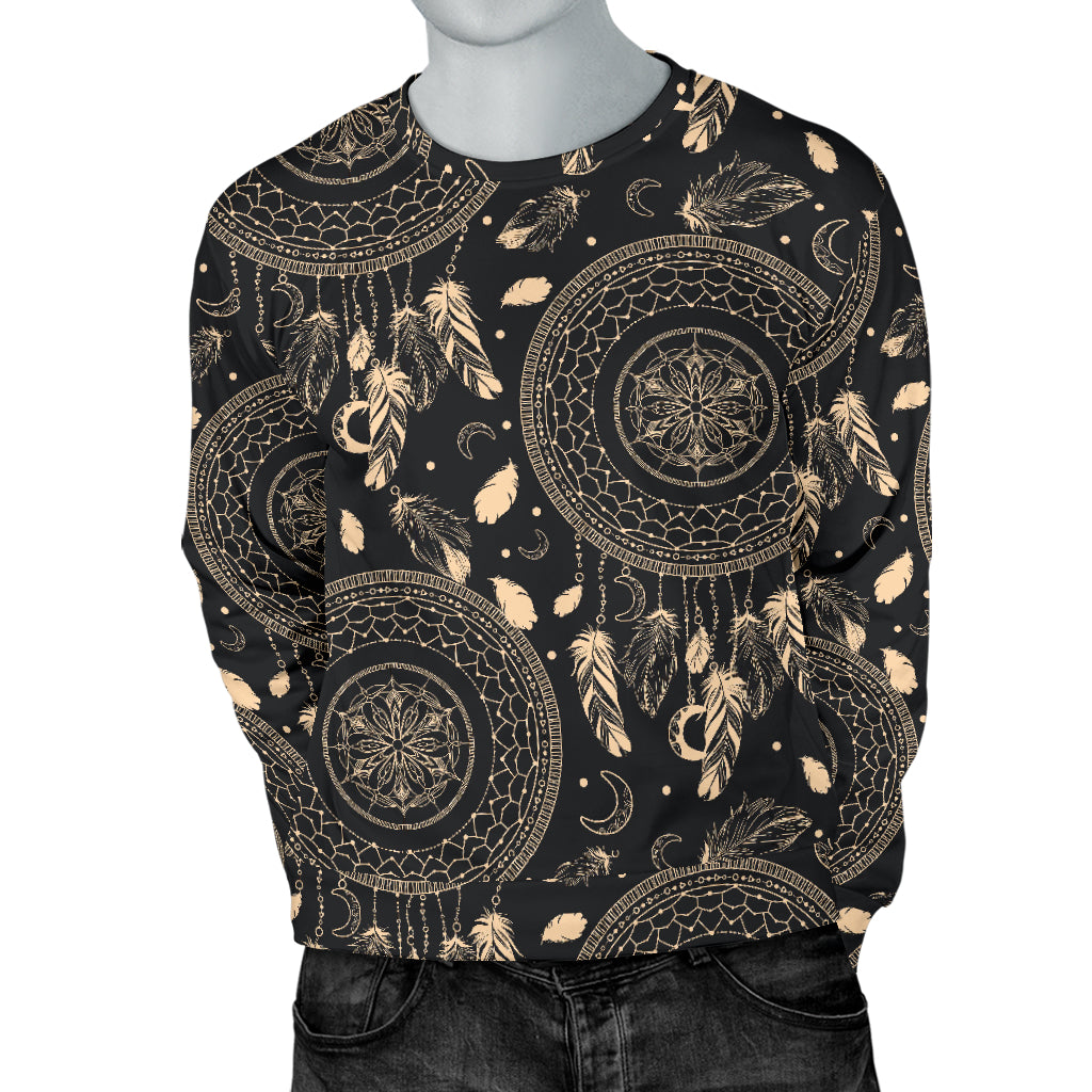Dream Catcher Mandala Boho Moon Men Long Sleeve Sweatshirt