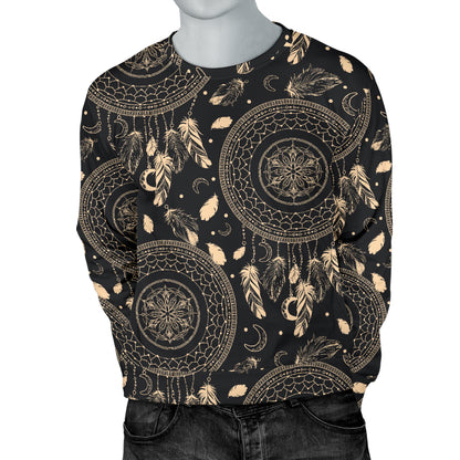 Dream Catcher Mandala Boho Moon Men Long Sleeve Sweatshirt