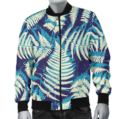 Fern Leave Summer Print Pattern Men Bomber Jacket