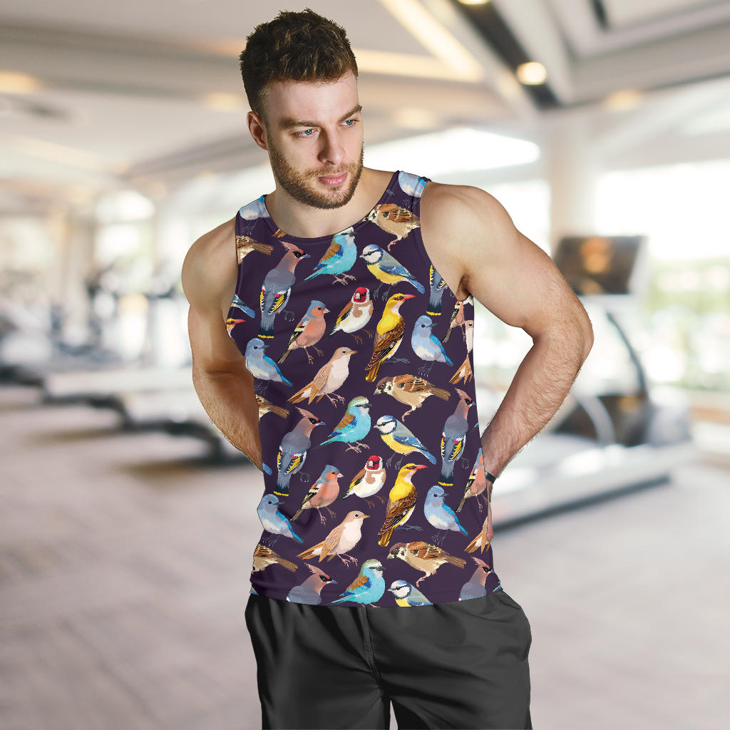 Bird Cute Print Pattern Men Tank Top