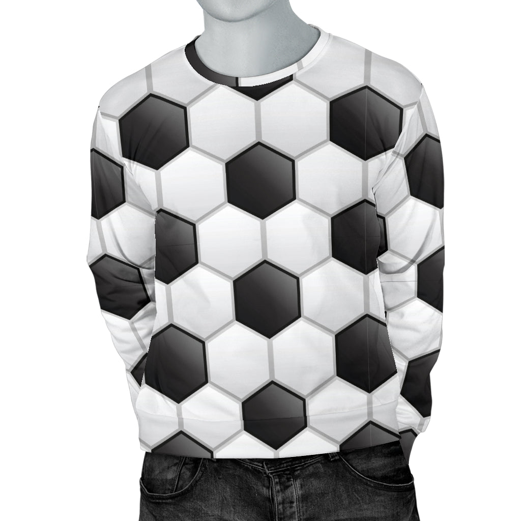 Soccer Ball Texture Print Pattern Men Long Sleeve Sweatshirt