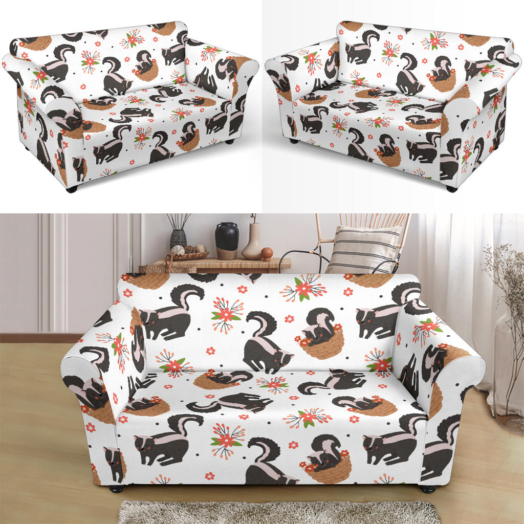 Skunk Print Design LKS304 Loveseat Couch Slipcover