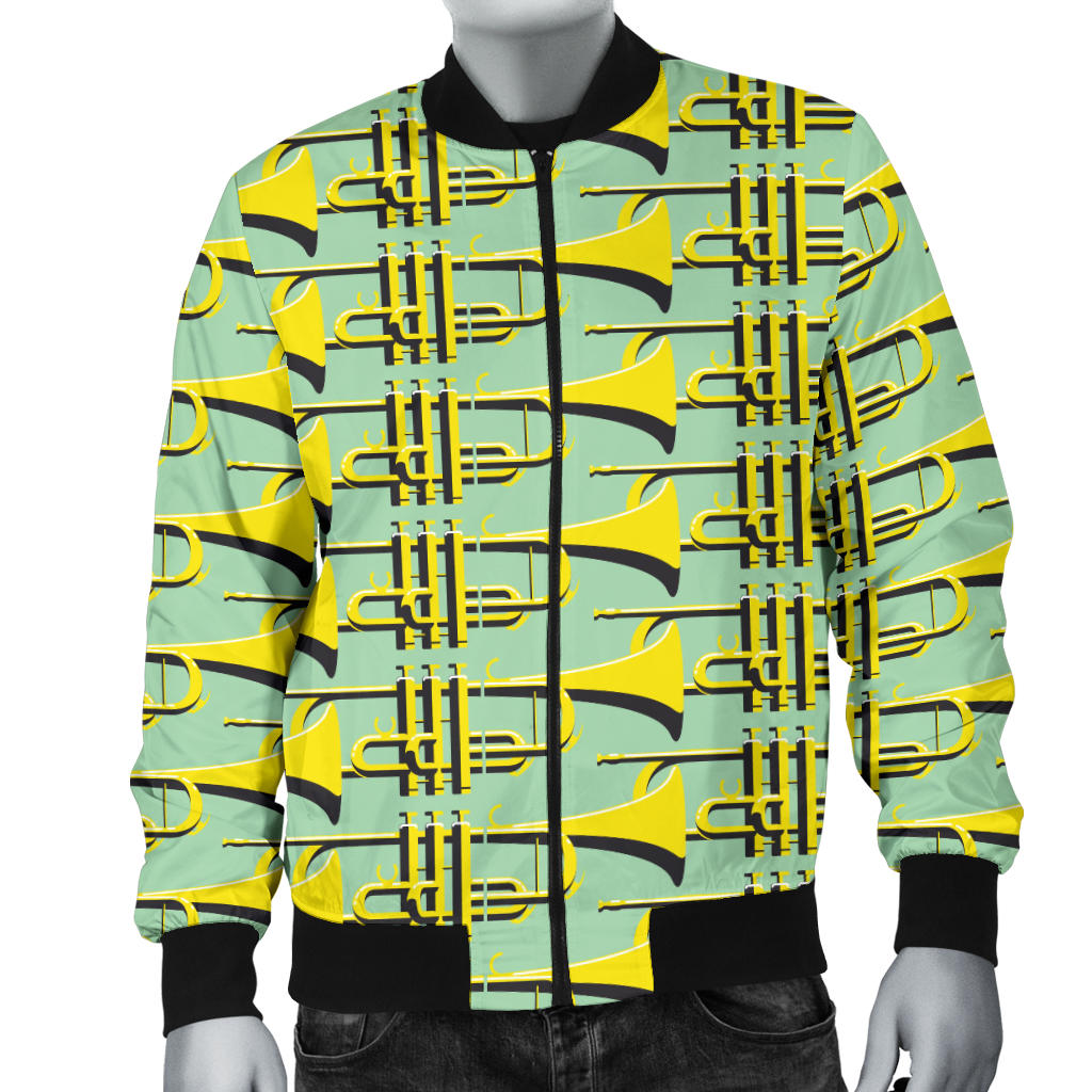 Trumpet Vintage Design Print Men Bomber Jacket