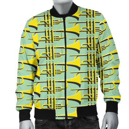 Trumpet Vintage Design Print Men Bomber Jacket