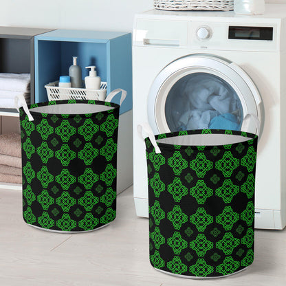 Celtic Knot Green Neon Design Laundry Basket