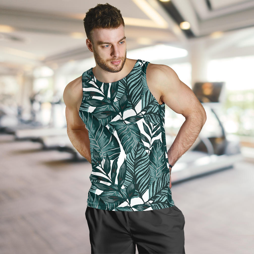 Tropical Palm Leaves Pattern Men Tank Top