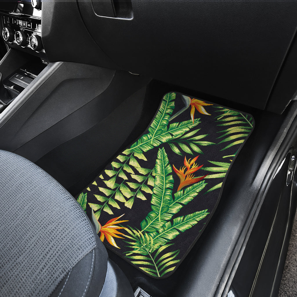 Hawaiian Flower Tropical Palm Leaves Car Floor Mats Front Back
