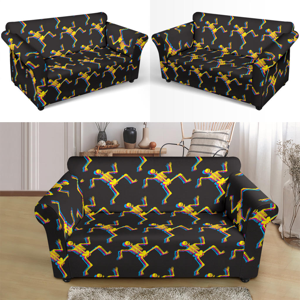 Skeleton Skeleton 3D Print Design LKS301 Loveseat Couch Slipcover