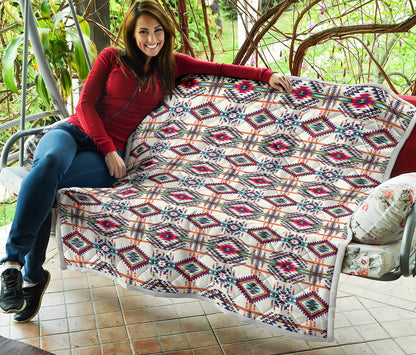 Indian Navajo Art Themed Design Print Quilt Bedspread