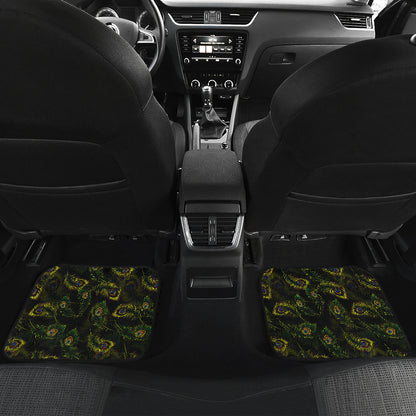 Peacock Feather Pattern Design Print Car Floor Mats Front Back