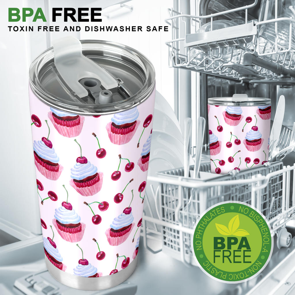Cherry Cupcake Pink Pattern Tumbler