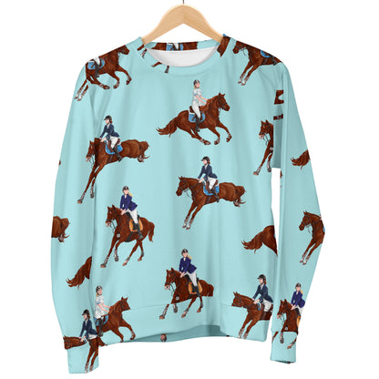 Equestrian Horse Riding Men Long Sleeve Sweatshirt