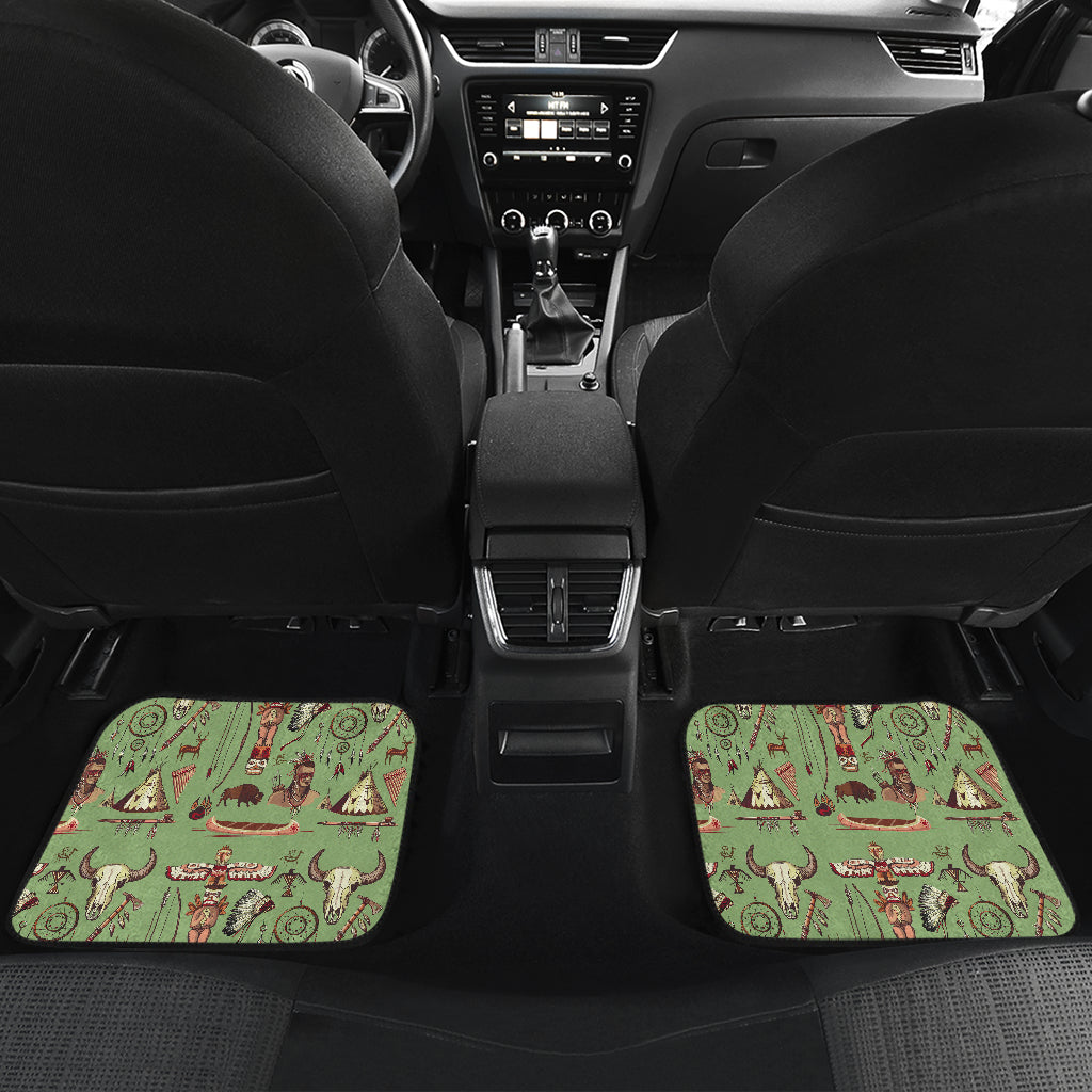 Native Indian Themed Design Print Car Floor Mats Front Back