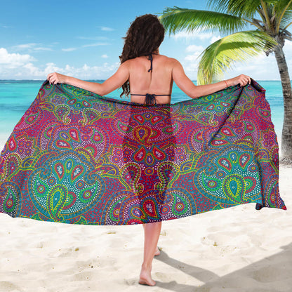 Boho Pattern Print Design 02 Sarong Pareo Wrap