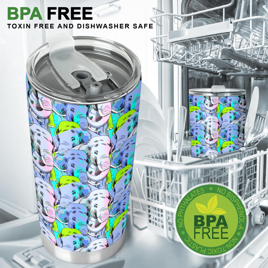 Elephant Art color Print Pattern Tumbler