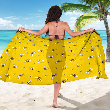 Bee Pattern Print Design 05 Sarong Pareo Wrap
