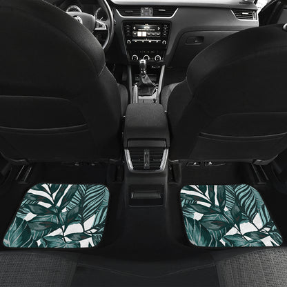 Tropical Palm Leaves Pattern Car Floor Mats Front Back