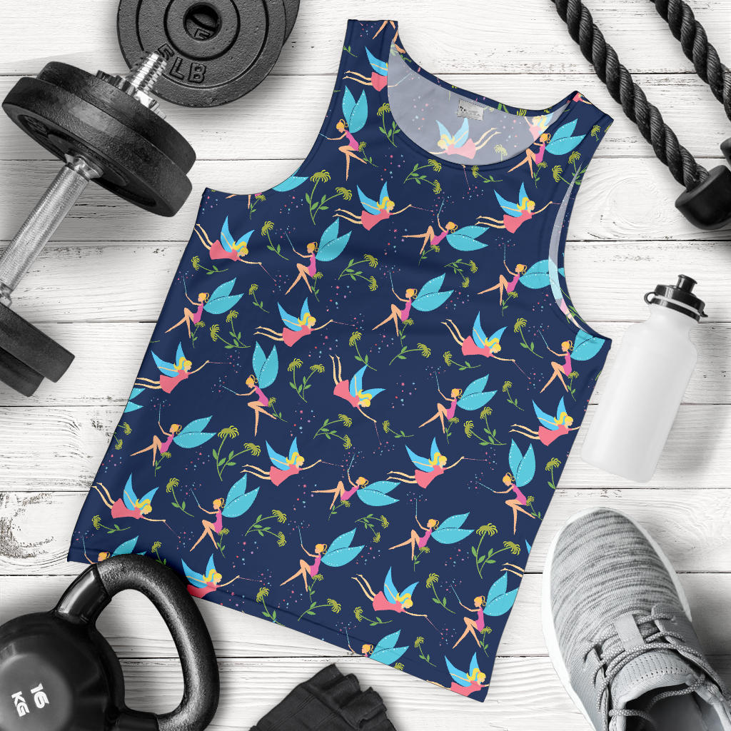 Fairy with flower Print Pattern Men Tank Top