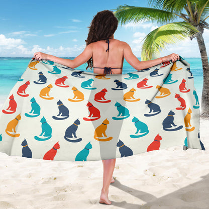 Cat Pattern Print Design 03 Sarong Pareo Wrap