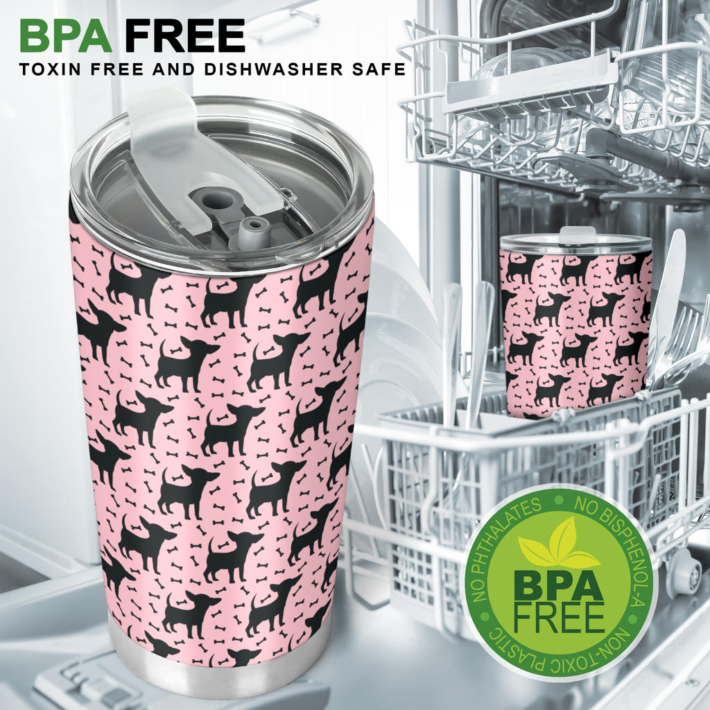 Chihuahua Pink Print Pattern Tumbler