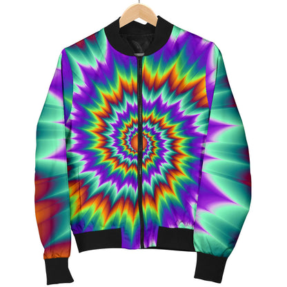 Optical illusion Pulsing fiery spirals Men Bomber Jacket