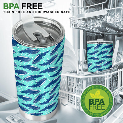 Whale Polka Dot Design Themed Print Tumbler