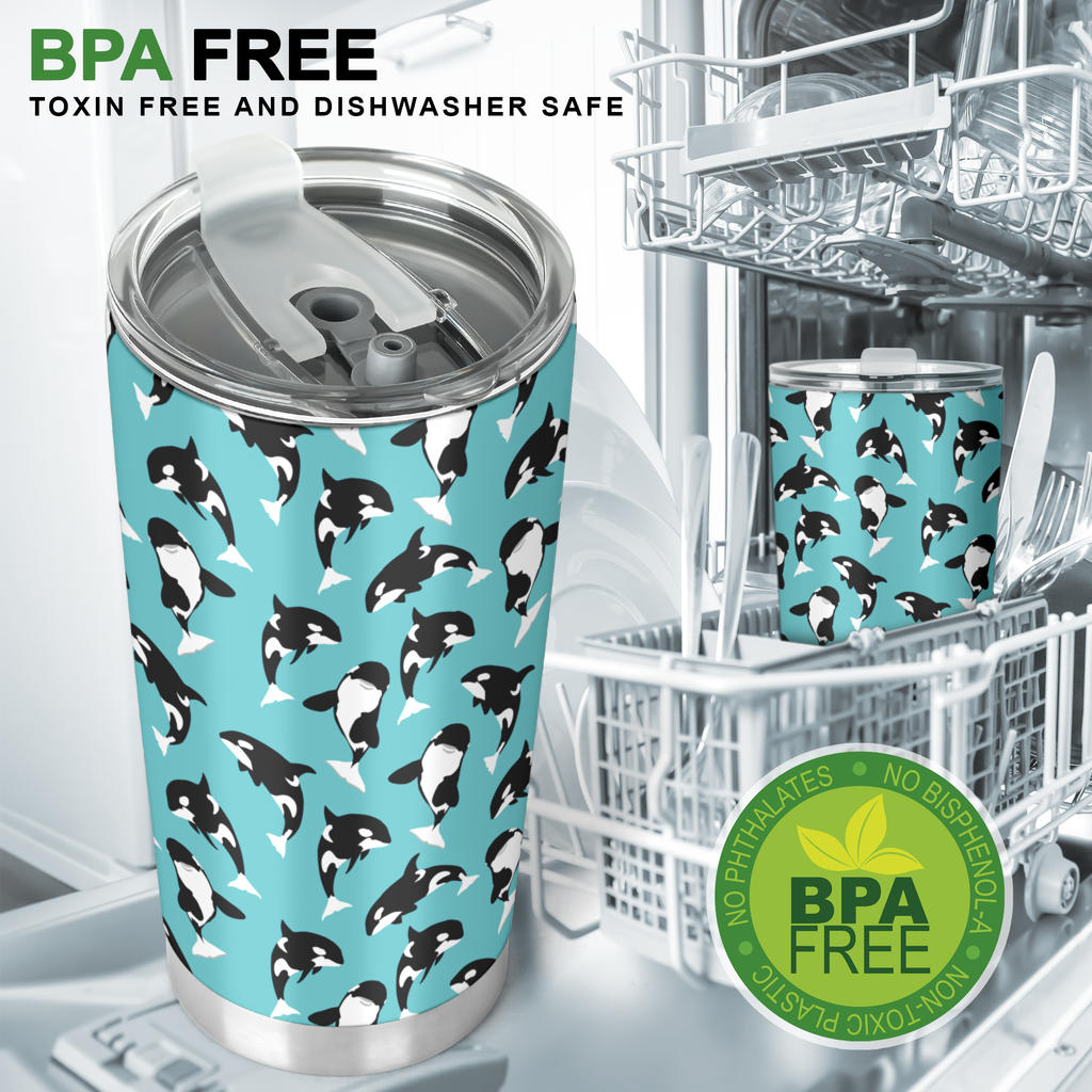 Whale Action Design Themed Print Tumbler