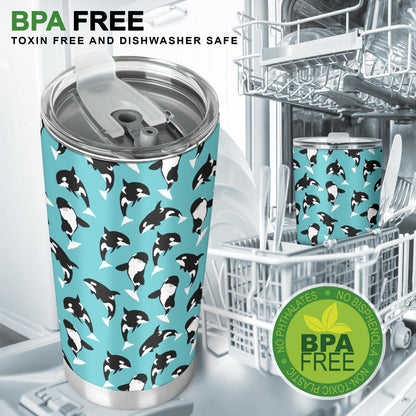 Whale Action Design Themed Print Tumbler