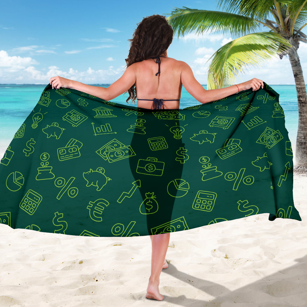 Accounting Financial Pattern Print Design 02 Sarong Pareo Wrap