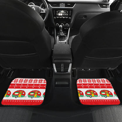 Camper Camping Ugly Christmas Design Print Car Floor Mats Front Back