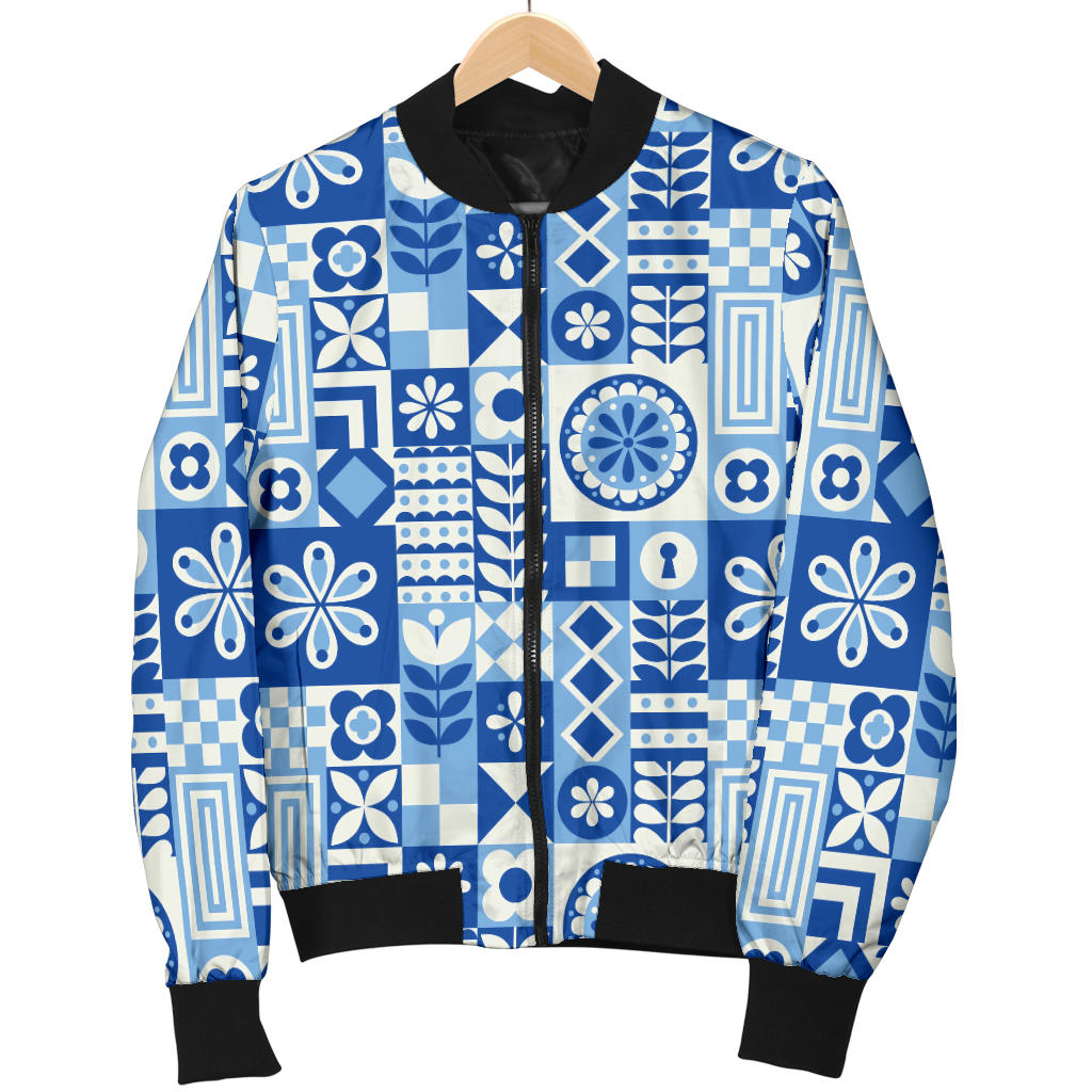 Swedish Print Pattern Men Bomber Jacket