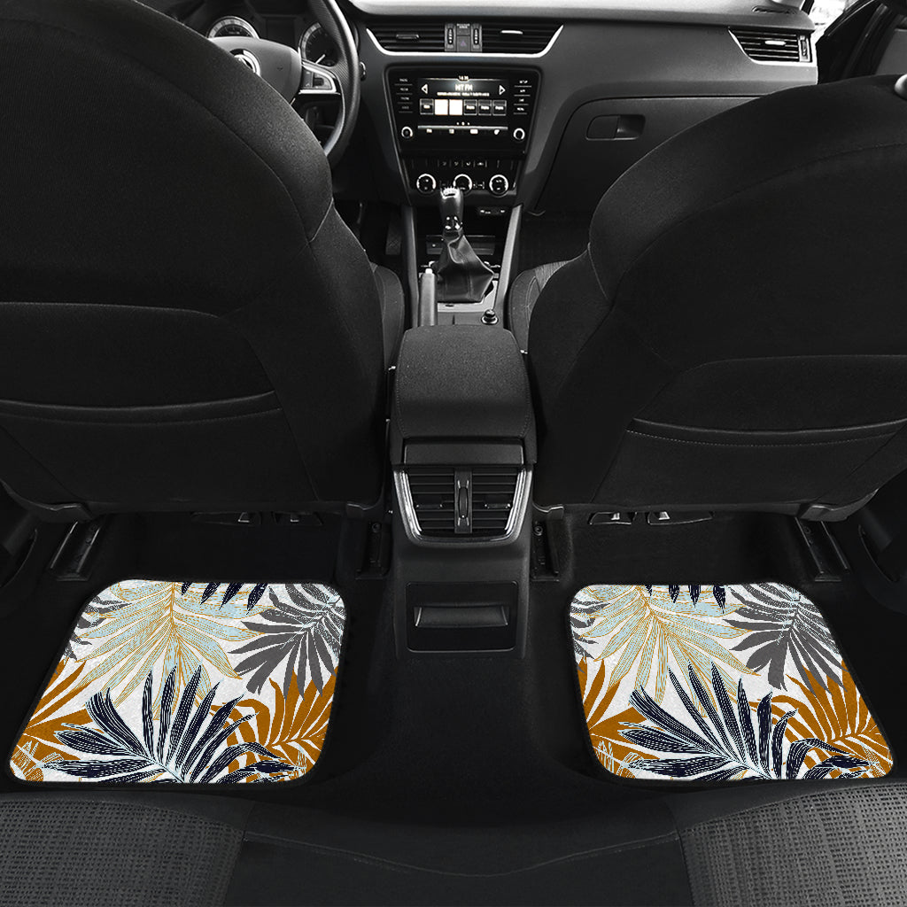 Colorful Tropical Palm Leaves Car Floor Mats Front Back