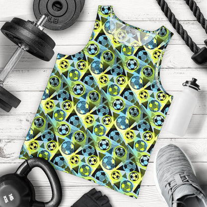 Soccer Ball Themed Print Design Men Tank Top