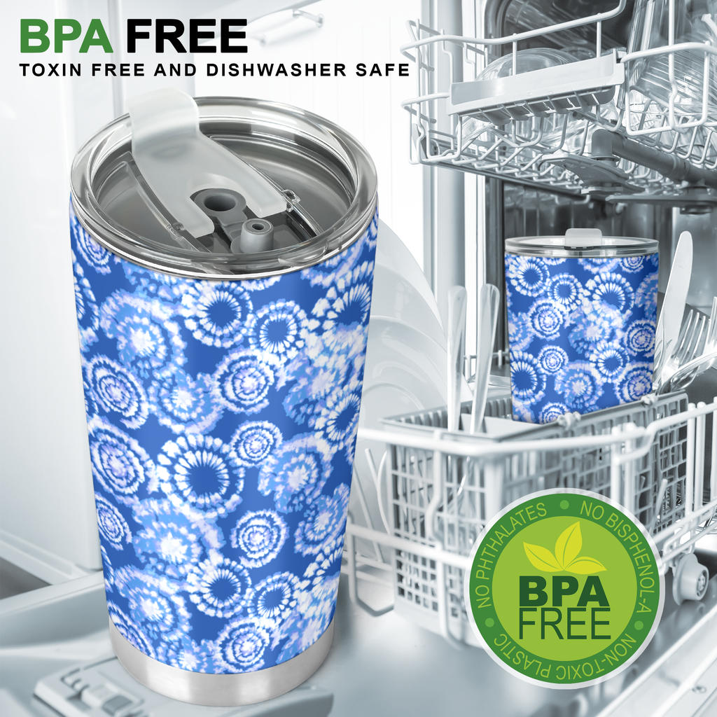 Tie Dye Blue Design Print Tumbler