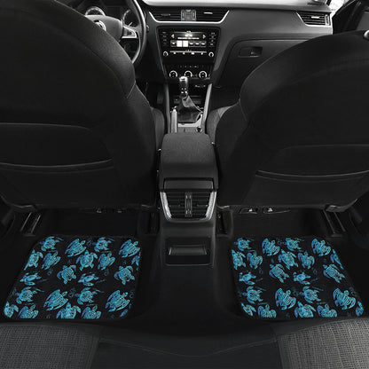 Tribal Turtle Polynesian Themed Design Car Floor Mats Front Back