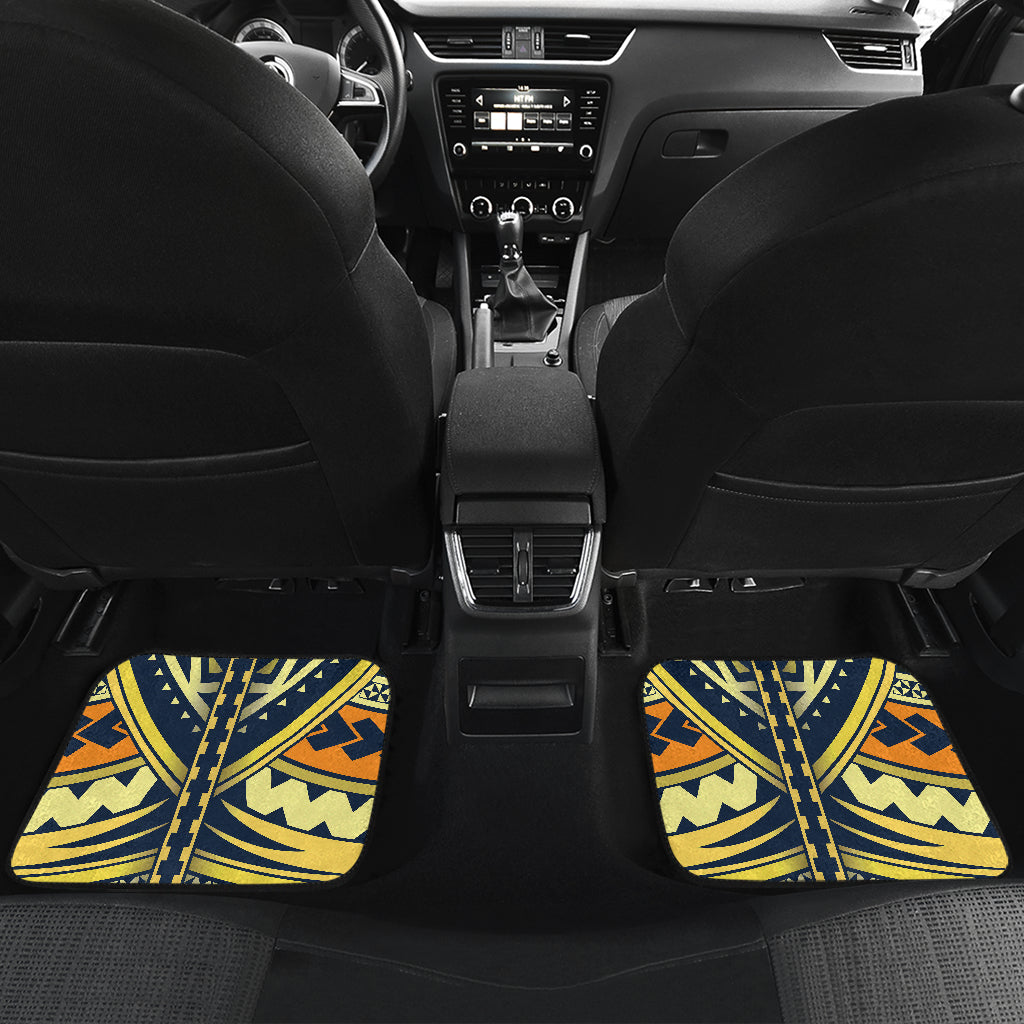 Polynesian Tattoo Print Car Floor Mats Front Back