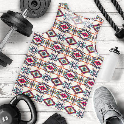 Indian Navajo Art Themed Design Print Men Tank Top