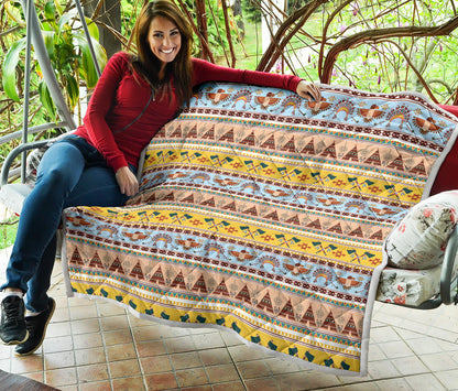 Native American Pattern Design Print Quilt Bedspread