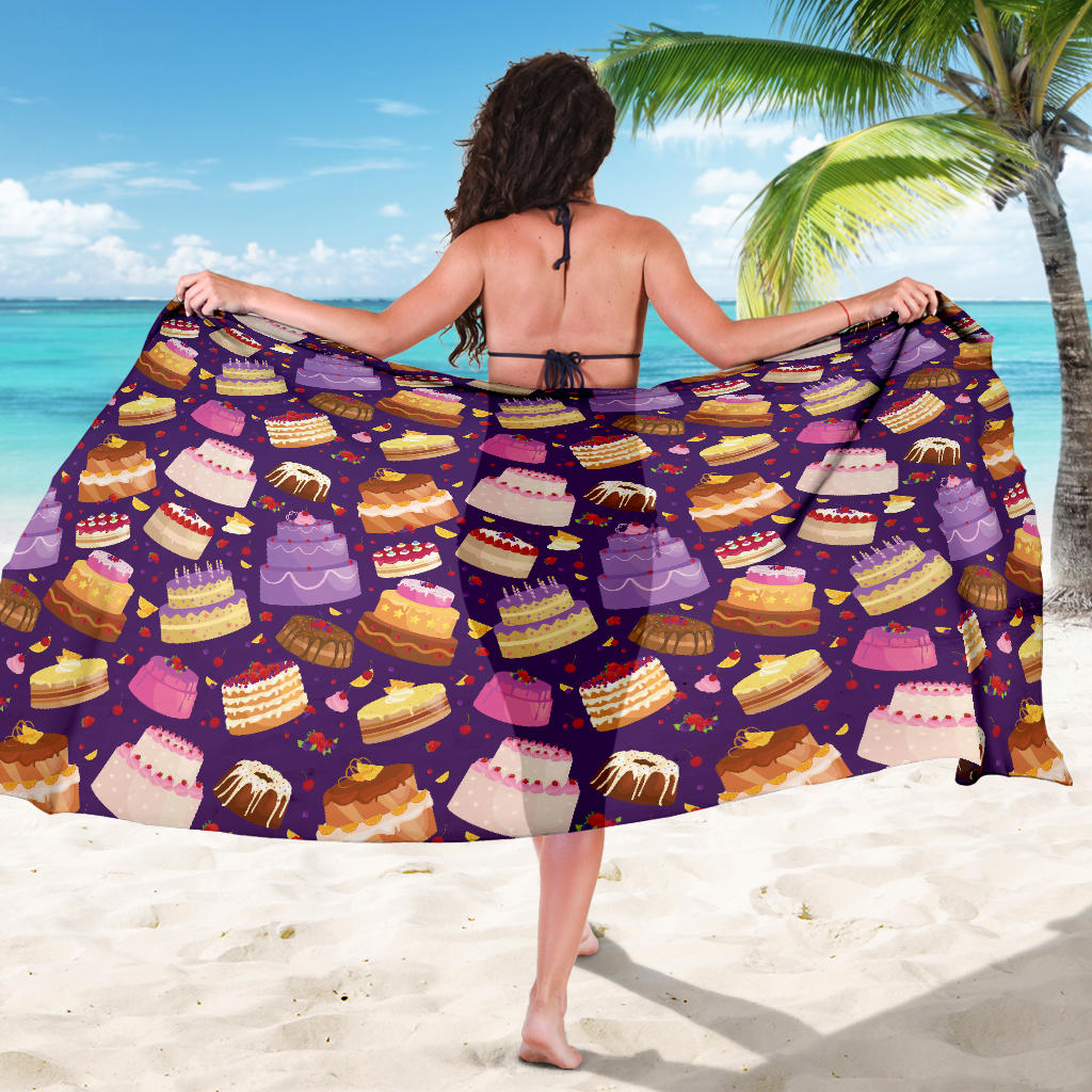 Cake Pattern Print Design 05 Sarong Pareo Wrap
