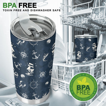 Nautical Sea Themed Print Tumbler