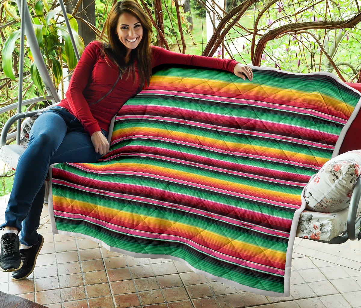 Mexican Blanket Classic Print Pattern Quilt Bedspread