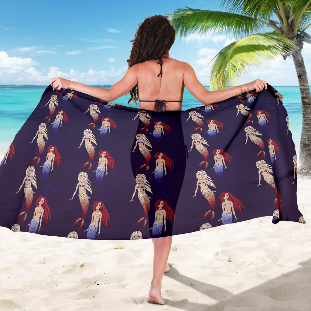 Mermaid Pattern Print Design 02 Sarong Pareo Wrap