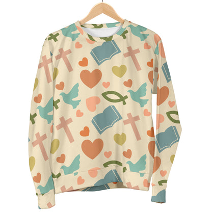 Christian Symbol Pattern Women Long Sleeve Sweatshirt