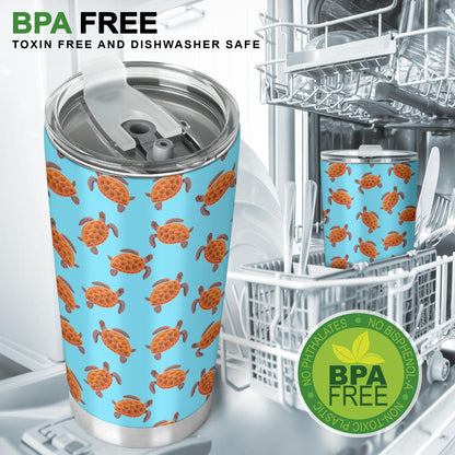 Brow Sea Turtle Print Pattern Tumbler
