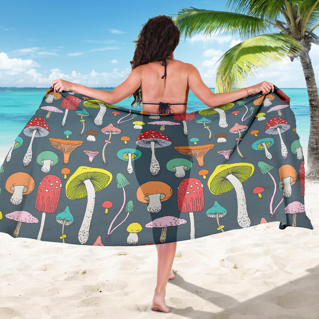 Mushroom Pattern Print Design A03 Sarong Pareo Wrap