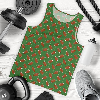 American Football on Field Themed Men Tank Top