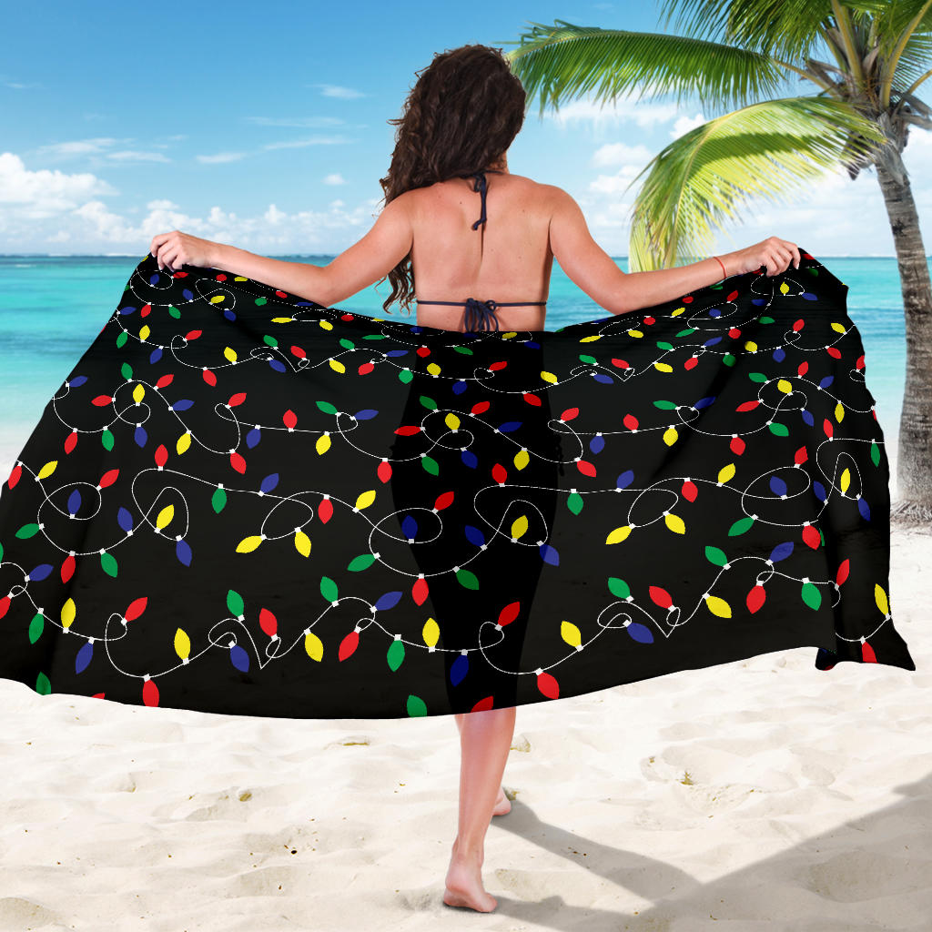 Christmas Light Pattern Print Design 04 Sarong Pareo Wrap