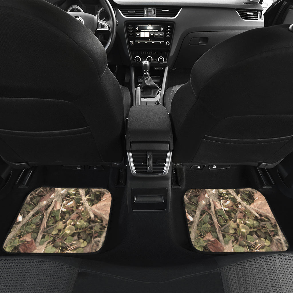 Camouflage Realistic Tree Authumn Print Car Floor Mats Front Back