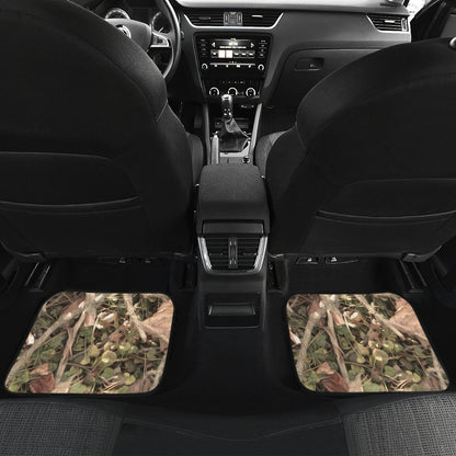 Camouflage Realistic Tree Authumn Print Car Floor Mats Front Back
