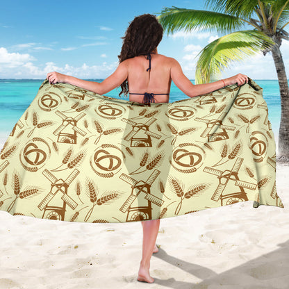 Agricultural Windmills Print Design 03 Sarong Pareo Wrap